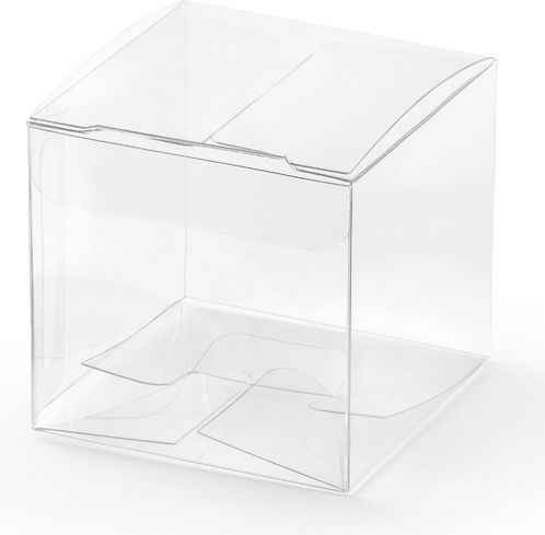 PartyDeco Cutie Pentru Cadou Transparentă 5x5x5cm 10 Bucăți