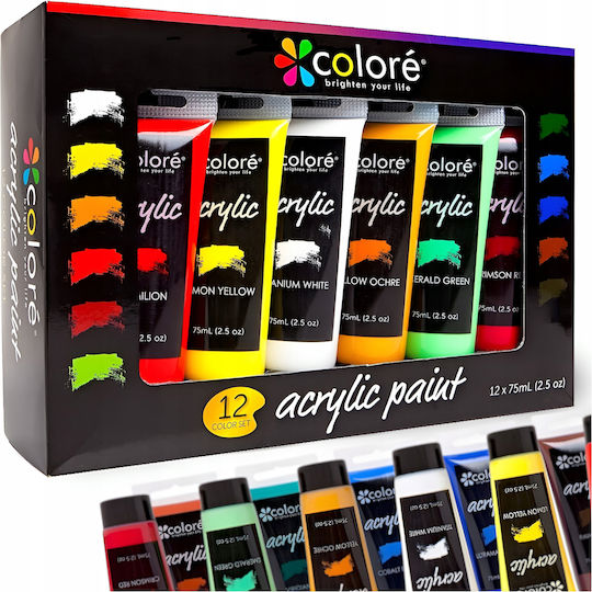 Acrylic Paints In Tube Professional Set Acrylic Paints 12x75 Ml