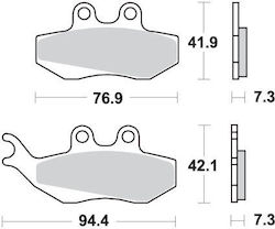 SBS Bremsbeläge Kh194 Street Standard Keramik Schwarze Farbe Für Yamaha Dt50 Piaggio Vespa 125 Aprilia Rx 90 120hf
