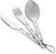 Travel Cutlery Carabiner Steel 3 Pcs