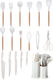 SteweHome Serving Utensil Set Made of Silicone With Stand 18 Pieces White