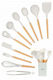 SteweHome Serving Utensil Set Made of Silicone With Stand 11 Pieces White