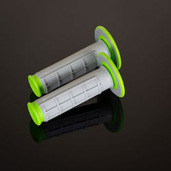 Renthal Mx Dual Compound Diamont Green Waffle Grips Two-component Color Gray Green