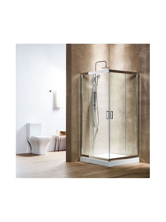 Tema Duschkabine mit Schiebetür 80x80x180cm Klarglas