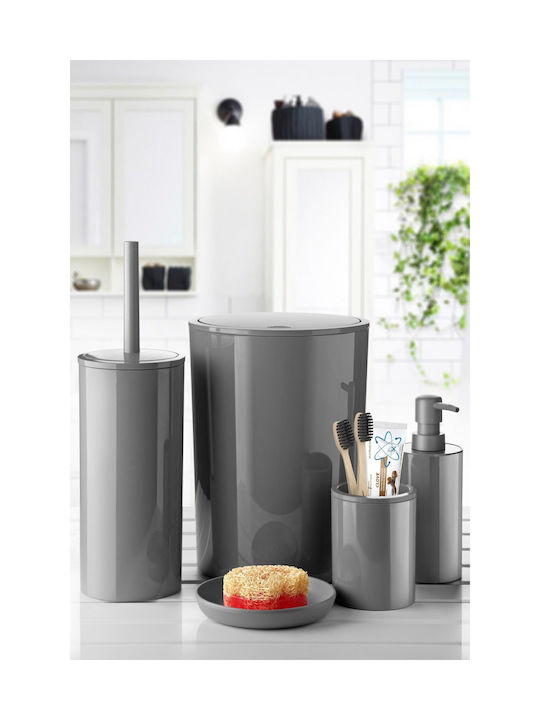 SteweHome SteweHome Badezimmerzubehör-Set Kunststoff Grau 5 Stück SteweHome SteweHome Badezimmerzubehör-Set Kunststoff Grau 5 Stück