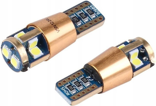 W5w T10 LED Крушки 12/24V Canbus 6000K Силно Хладко Бяло