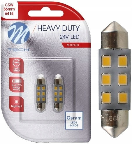 2x Крушка C5w C10w 36mm LED Osram 24V 6xSMD Бяла