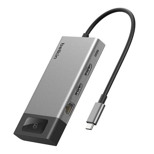 Belkin Connect USB-C Docking Station with HDMI 4K Ethernet and Connection for 2 Monitors