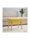 Fabric Upholstered Bench Stool Soft Yellow 60x40x46cm