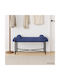 Samt Bankhocker Blau Polizei 110x40x46cm