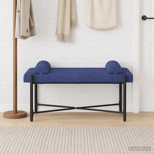 Samt Bankhocker Blau Polizei 110x40x46cm