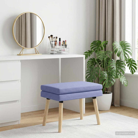 Taburet Tapițat cu Țesătură Denim Albastru 60x40x46 cm