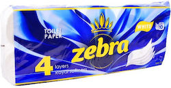 Zebra Hârtie Igienică 10 Role 4 Straturi