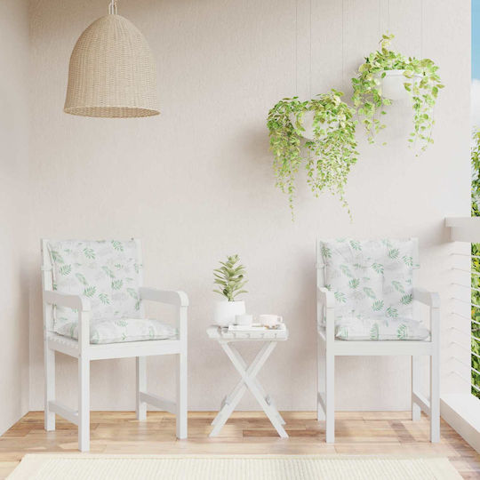 vidaXL Perna Scaunului De Grădină Waterproof Cu Spătar Model Cu Frunze Subțiri 2 Bucăți 50x100 Cm