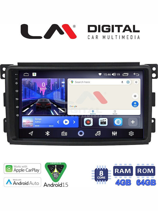 LM Digital Ηχοσύστημα Αυτοκινήτου για Smart ForTwo / ForFour 2007>2010 (Bluetooth/USB/WiFi/GPS/Apple-Carplay/Android-Auto)