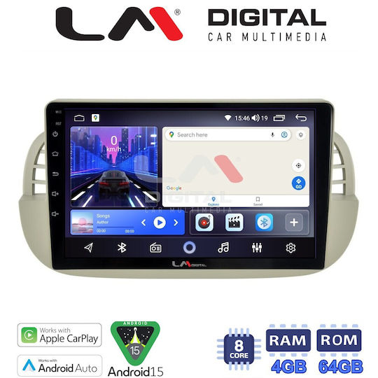 LM Digital Car Audio System for Fiat 500 2007 to 2016 Bluetooth USB Wi-Fi GPS Apple CarPlay Android Auto