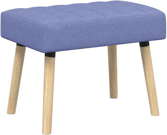 Taburet Tapițat Cu Țesătură Albastră Denim 60x40x45cm