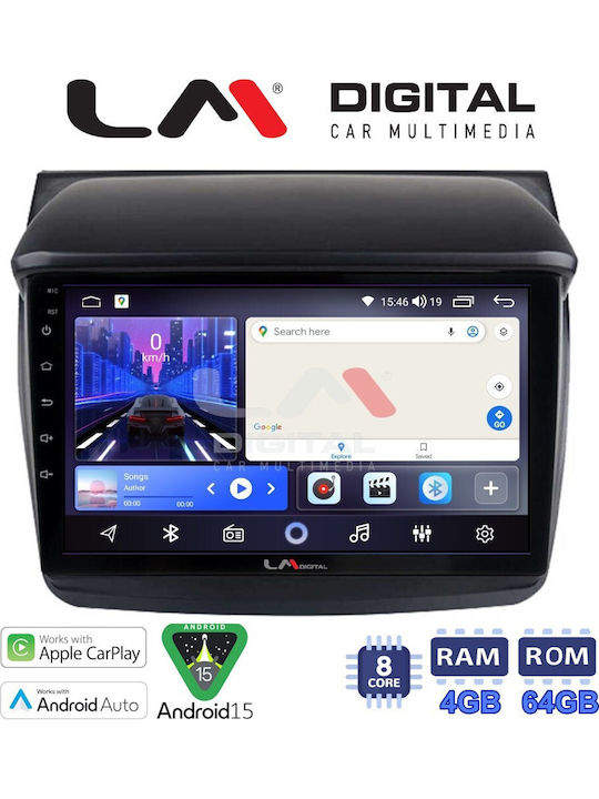 LM Digital Car Audio System for Mitsubishi L200 2006 to 2014 Bluetooth USB Wi-Fi GPS Apple CarPlay Android Auto