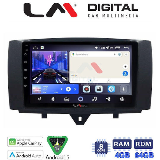 LM Digital Car Audio System for Smart ForTwo 2011 2015 Bluetooth USB Wi-Fi GPS Apple CarPlay Android Auto