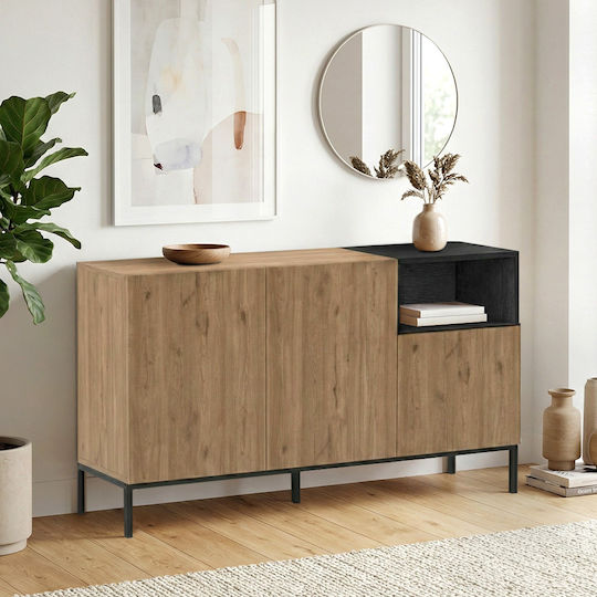Μπουφές Cailin από Ξύλο & Μέταλλο Sepet Oak 140x41.8x80cm