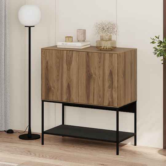 Μπουφές Amira από Ξύλο & Μέταλλο Καρυδί 80x40x90cm