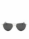 American Optical Unisex Sunglasses with Silver Frame and Black Lens
