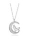 Jools Necklace Moon Made of Silver with Zircon