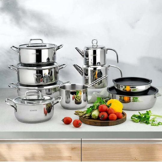 SteweHome SteweHome Ceramic Coating Pots Set 16 Pieces
