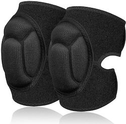 Set 2 Comfortable Adjustable Gardening Knee Pads Foam 55x20 Cm Black