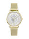 Damenuhr 34mm Batterie mit Gold Rostfreier Stahl Armband