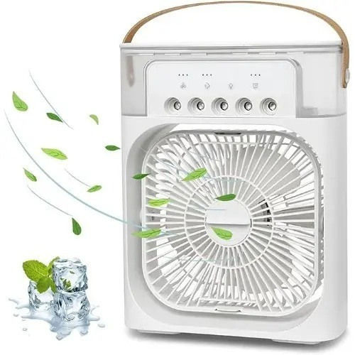 Andowl Handheld Electric Fan with Water and Lighting White Q-Z101