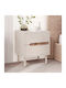 Bedside Table Arch Wooden with Metal Legs Brown 45x35x52.5cm