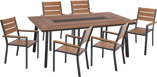 Saga 7-Teile Garten- und Outdoor-Möbelset Für Garten & große Räume Grau