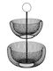 Obstschale Metallisch 2 Niveaus Schwarze 28,5x28,5x42cm