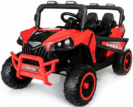 Електрическо UTV Speed Buggy Двуместно с Дистанционно Управление Тип 12 Волта Червено за 2+ Години