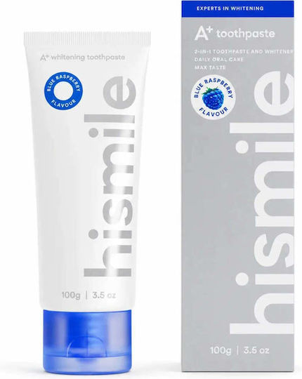 Pastă de Dinți 2 În 1 Tehnologie Pro de Albire Aromă de Zmeură Albastră A+ Albire Hismile 100 G