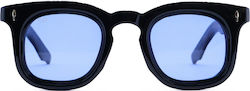 OJO Sunglasses Ceil Unisex Sonnenbrillen mit Schwarzem Rahmen und Schwarzen Gläsern 39OTR82432