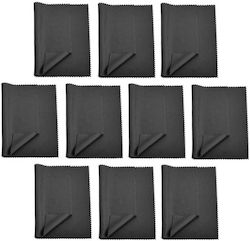 10x Black Microfiber Glasses Cloth
