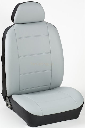 Complete Car Covers Set Reinforced Leatherette 9 Pieces PanCar Ice Grey