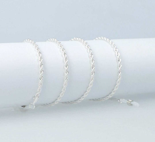 Decorative Silver Braided Eyeglass Chain Pendant Cord Sla-02