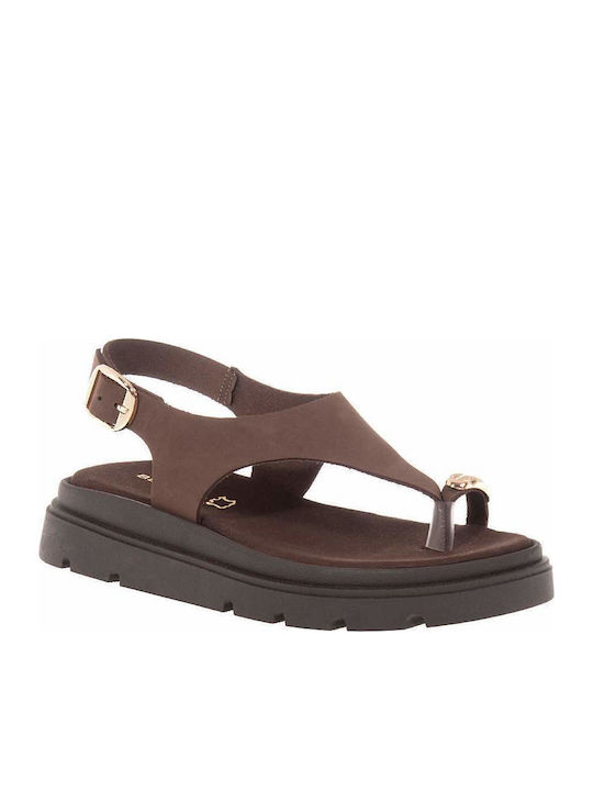 Beatris Leather Brown Sandals