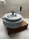 Manual Grain Mill 30 Cm Natural Quartz Millstones Wooden Base Wheat Corn Rice Flour Grinder Hand Crank Greece Mill