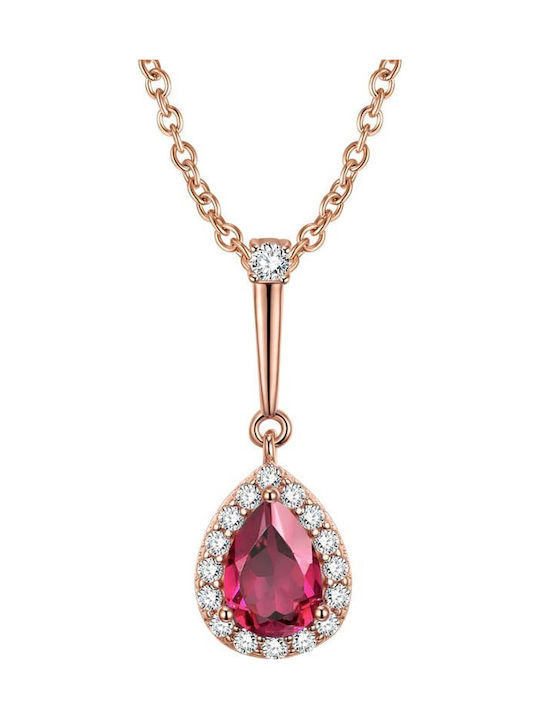 Trusky Necklace Made of Silver with Pink Zircon