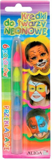 Neon Face Body Paint Crayons 6 Colors