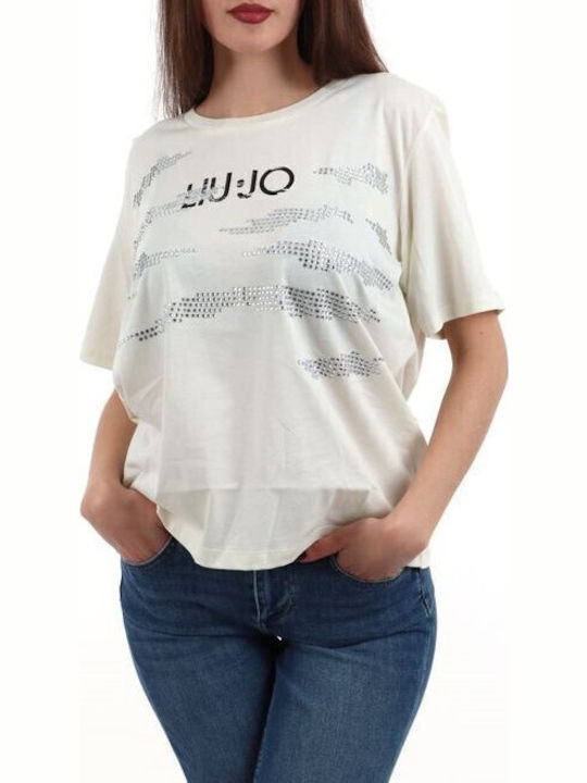 Liu Jo Γυναικείο T-shirt Εκρού