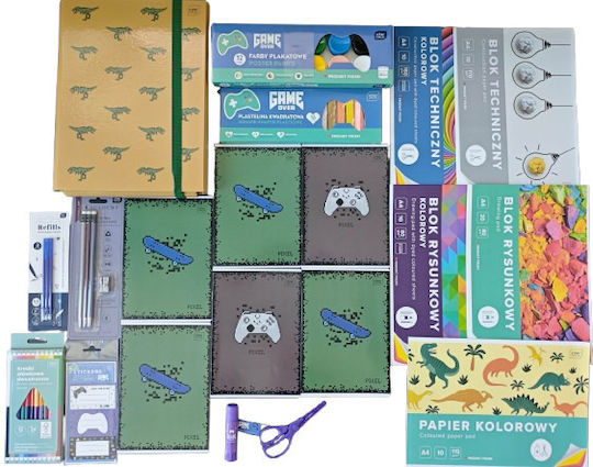 Set De Papetărie Pentru Copii Școlari Clasele 1-3 Băieți