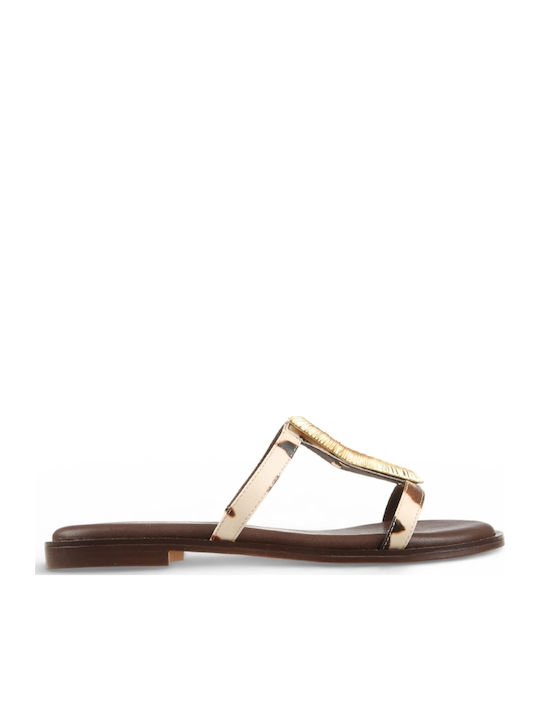 Damen Flache Sandalen Braun
