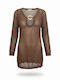 Modern Ocean Women's Mini Beach Dress Brown