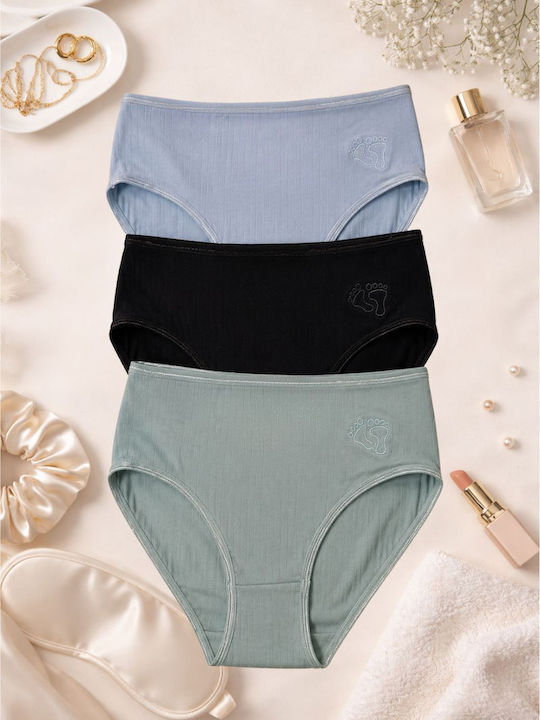 Damen-Slips Große Größen Baumwoll Slip 3Pack Mehrfarbig