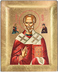 Heiligenikone St. Nikolaus Druck auf Holz